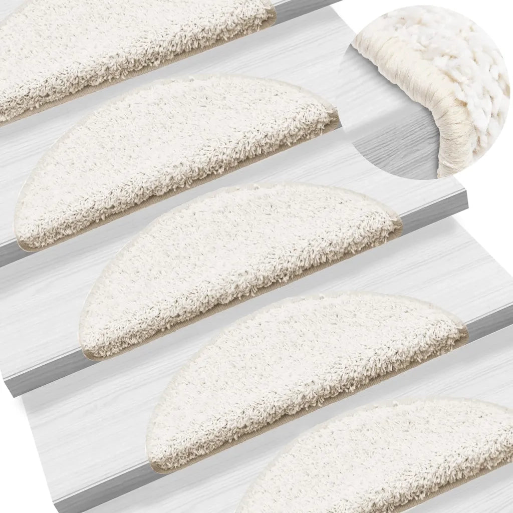 Tappetini per scale 10 pz 56x17x3 cm Bianco Semicircolari 149795