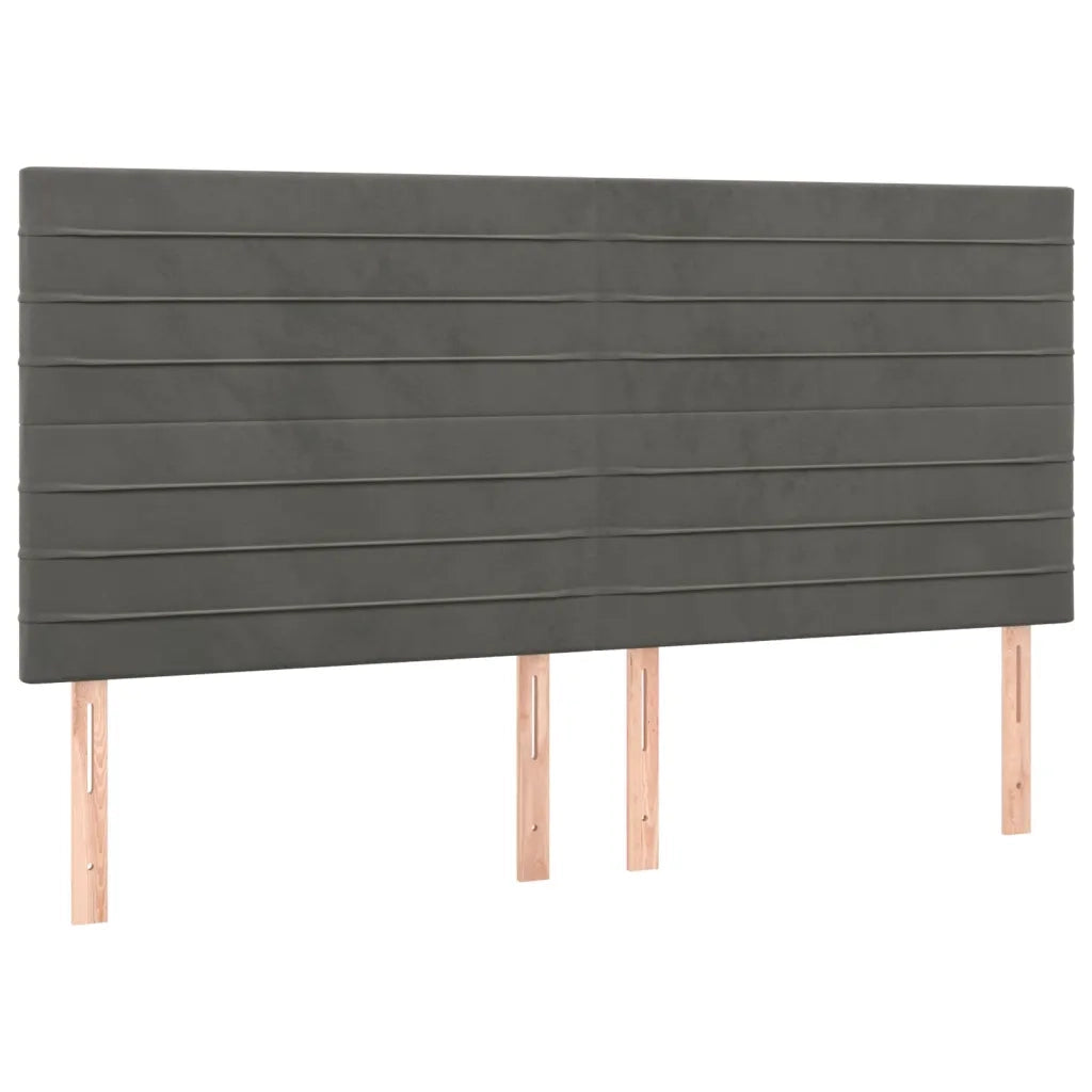Letto a Molle con Materasso e LED Grigio Scuro 200x200 cm