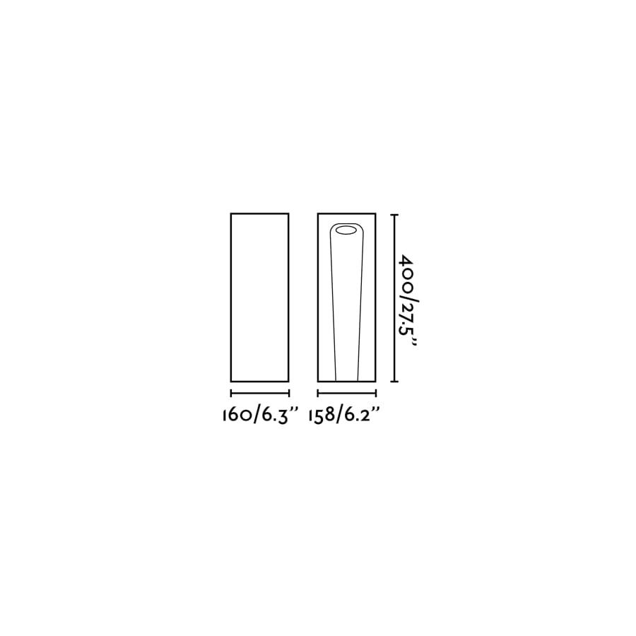 GROT 400 Lampada paletti muro grigio 2700K
