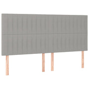 Testiera | Testata Grigio Chiaro 200x5x118/128 cm Tessuto