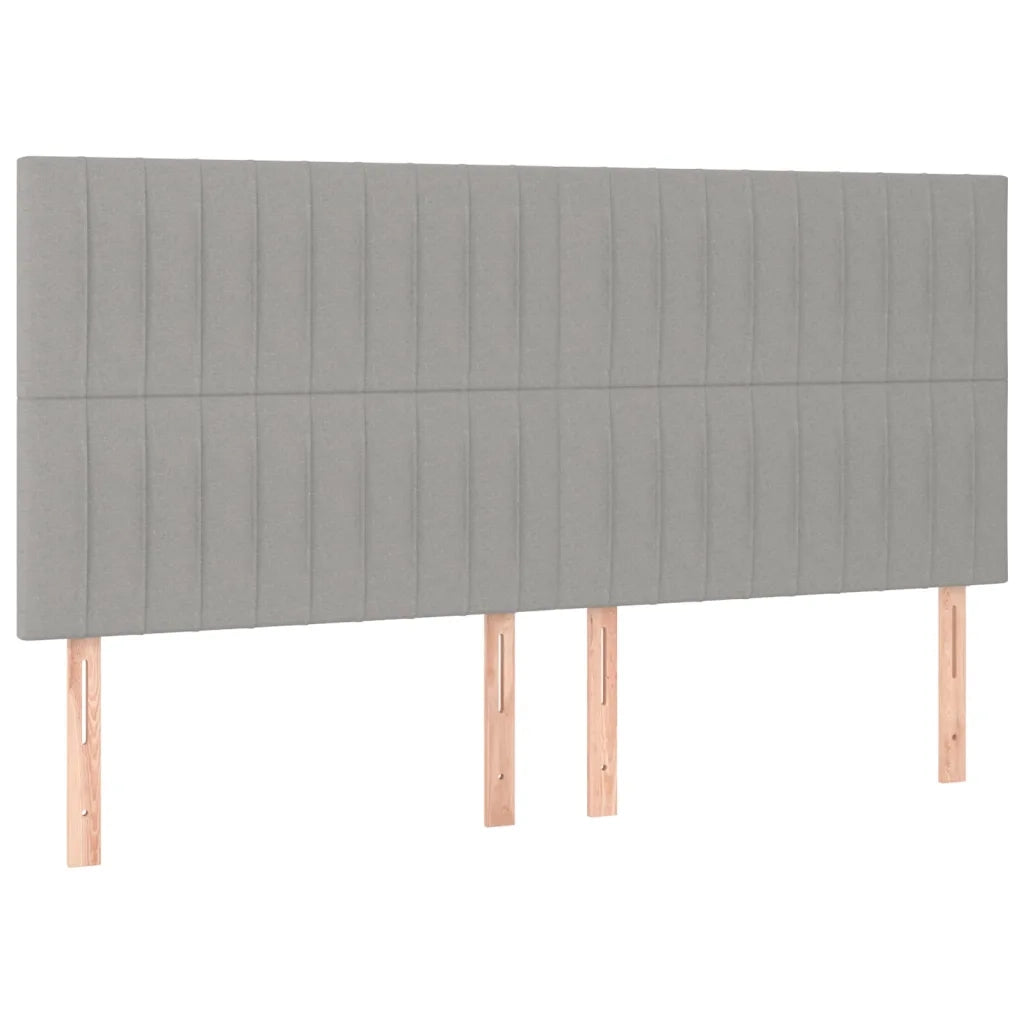 Testiera | Testata Grigio Chiaro 200x5x118/128 cm Tessuto