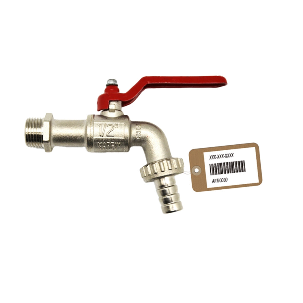 RUBINETTO A SFERA CON PORTAGOMMA F-BRICO- 1/2  DN 10  PN 16- FAIDF- pezzi 1