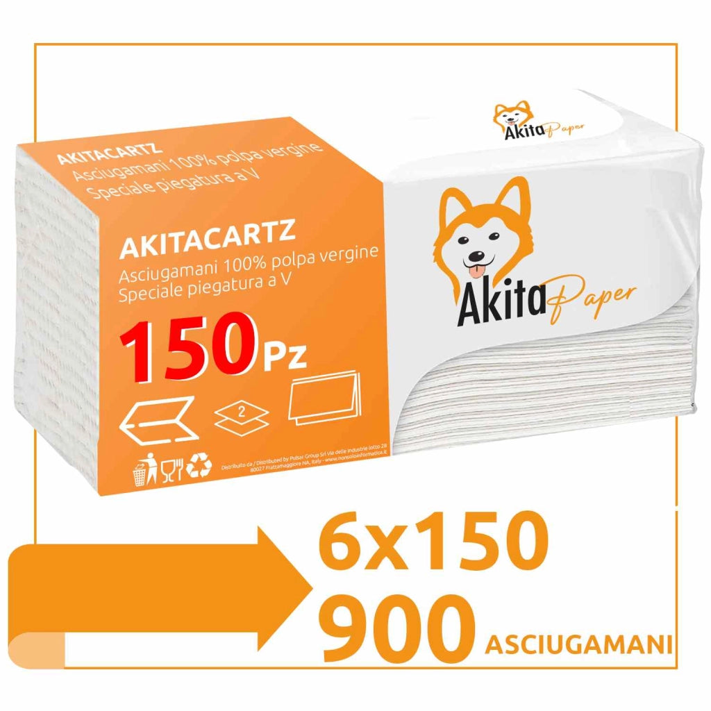 2000 Asciugamani Carta Piegati a C o V 10 Confezioni AkitaINK