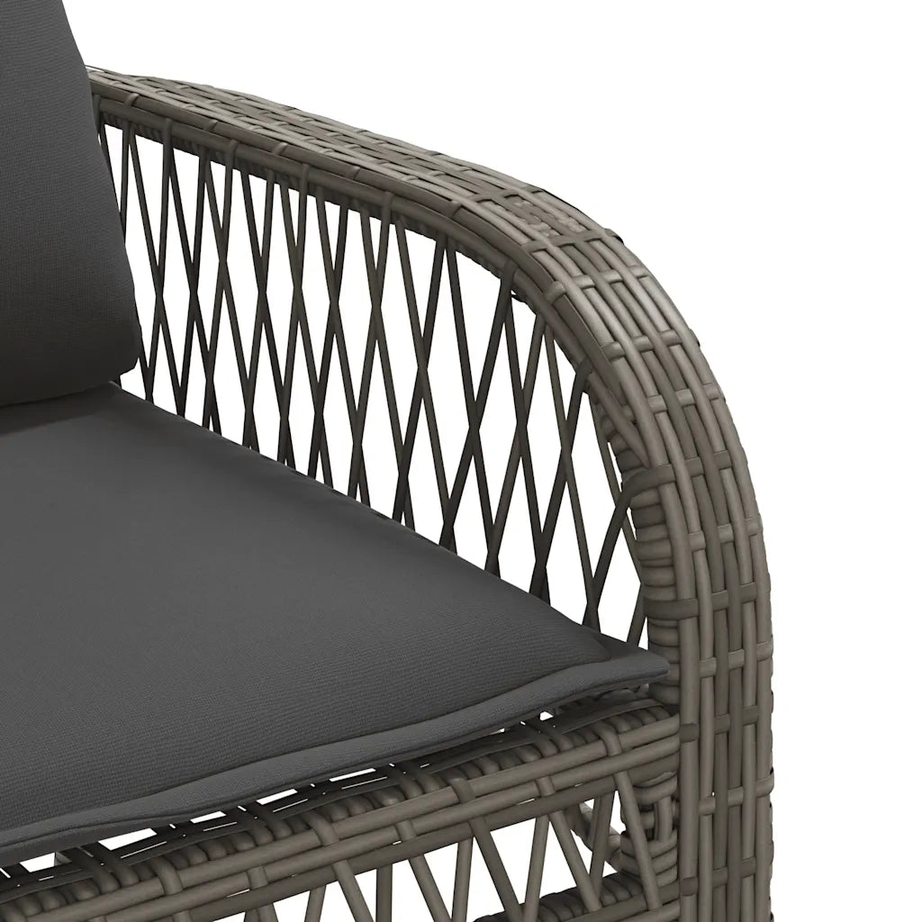 Set Divani da Giardino 4 pz con Cuscini in Polyrattan Grigio 368729