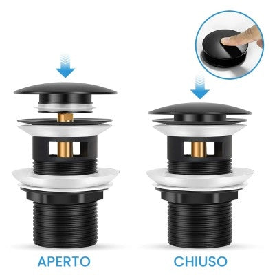 Set miscelatori nero opaco lavabo bidet e doccia con deviatore Kubo