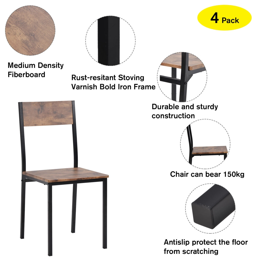 Set pranzo con tavolo 70x70 cm e 2 sedie; marrone