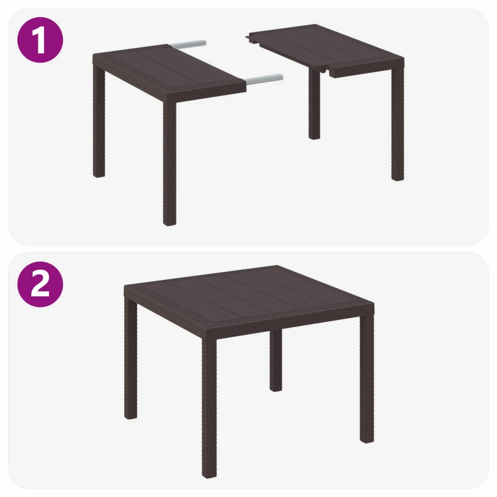 Set da Pranzo per Giardino 5 pcs Marrone Polipropilene 3378538