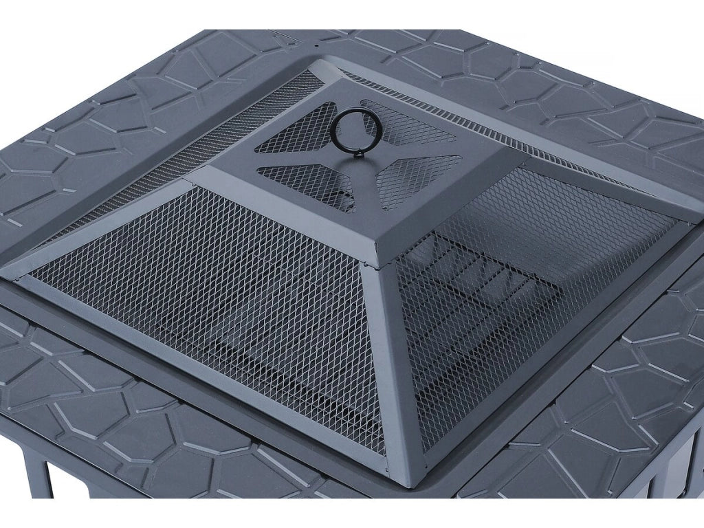 Braciere barbecue 3 in 1 con copertura anti-brace "Flaméo" - Nero