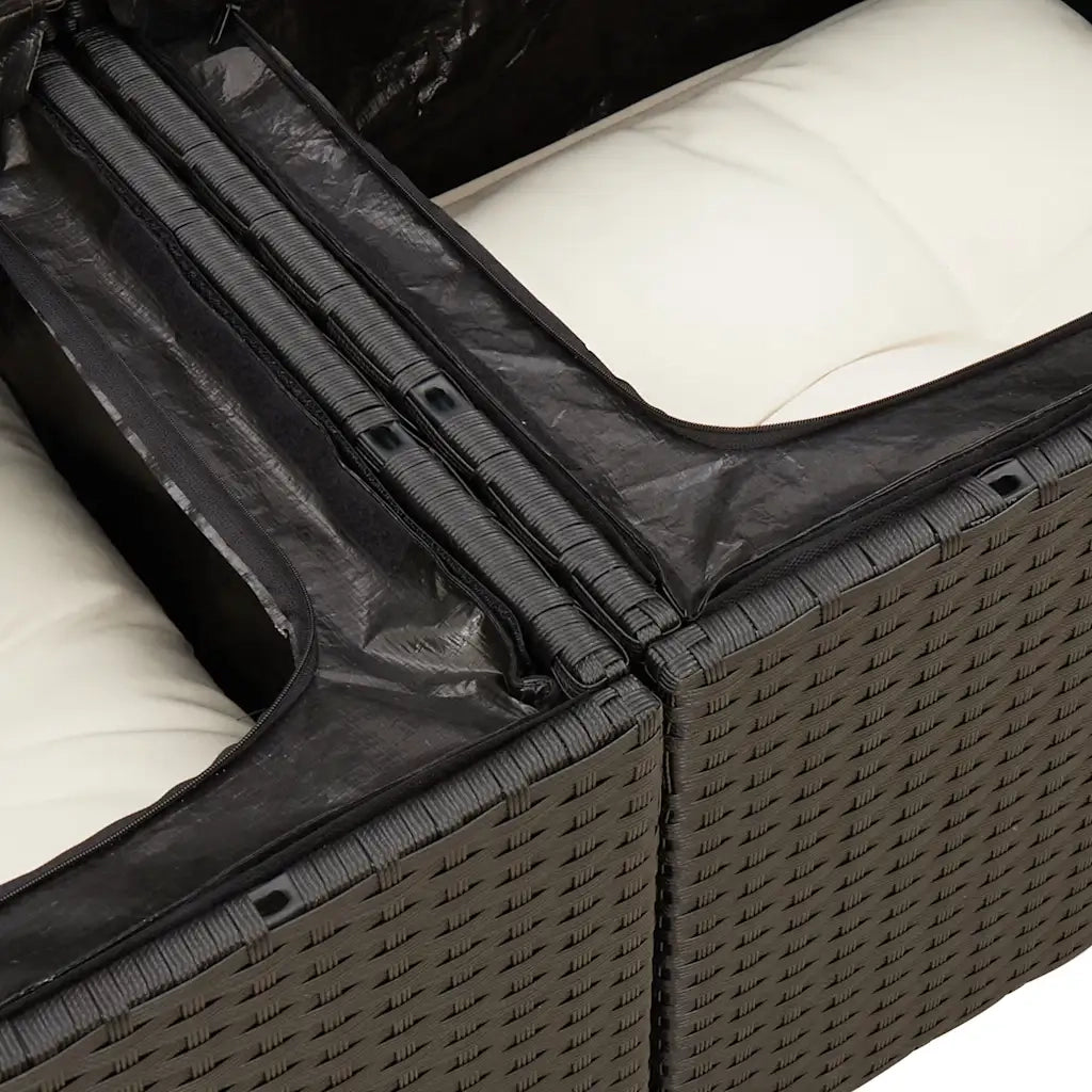 Set Divani da Giardino 9 pz con Cuscini Nero in Polyrattan 3325642