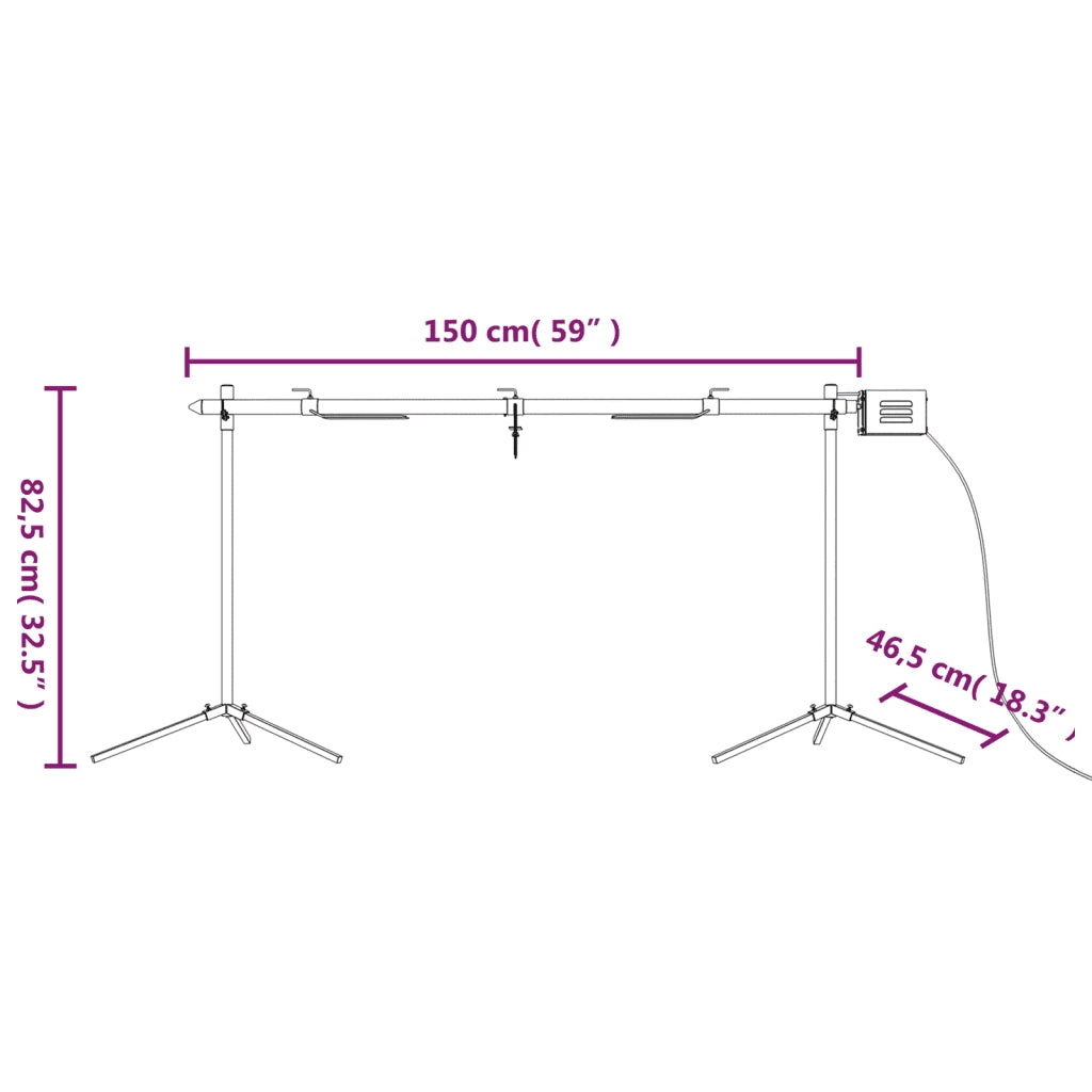 Griglia Automatica con Motore Acciaio Inox 150x46,5x82,5cm 319970