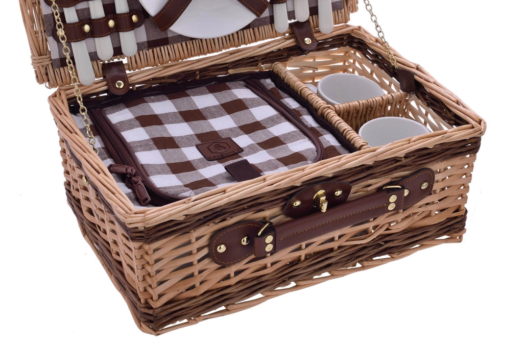 Cesto Valigetta da Pic Nic per 2 Persone 11 Pezzi con Borsa Termica