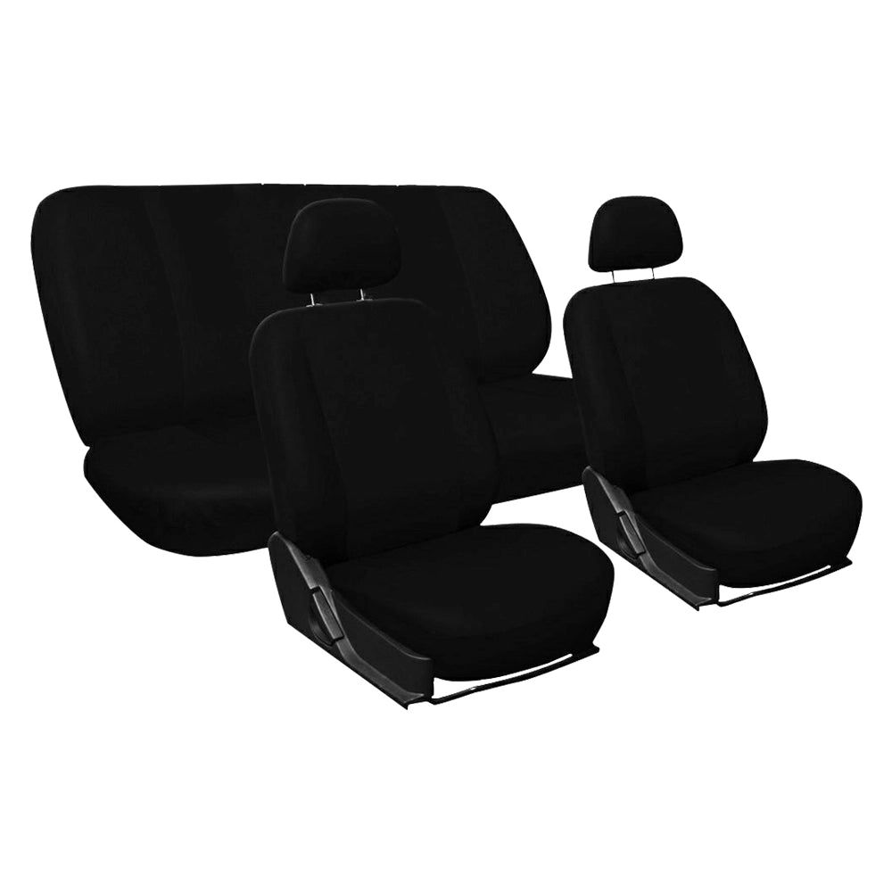 COPRISEDILE COTONE NERO set da 9 pezzi - 4 sedili + 5 poggitesta  - BricoGo