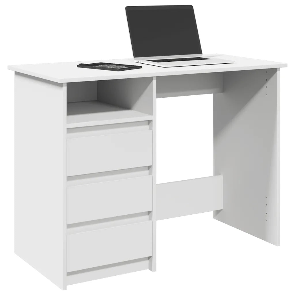 Scrivania Bianca 102x50x75 cm in Legno Multistrato 860463
