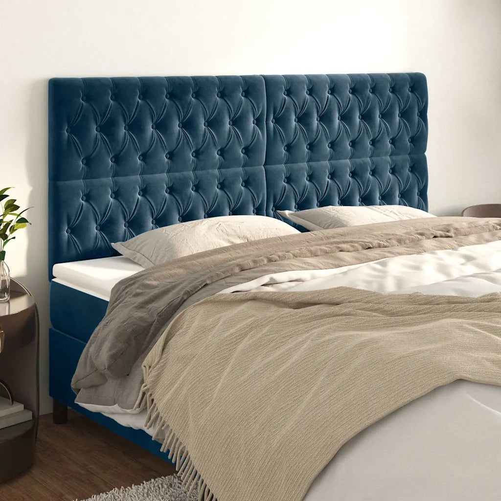 Testiera Blu Scuro 200x7x118/128 cm Velluto 3116738