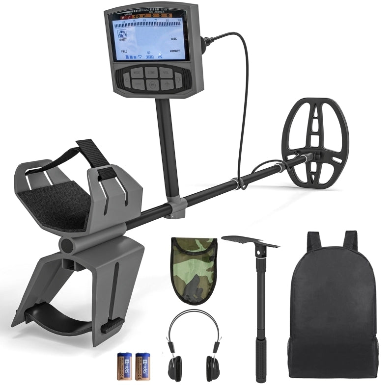 Metal detector adulti 28 x 21 x 130 cm plastica grigio scuro, 5 modalità, LCD, IP68