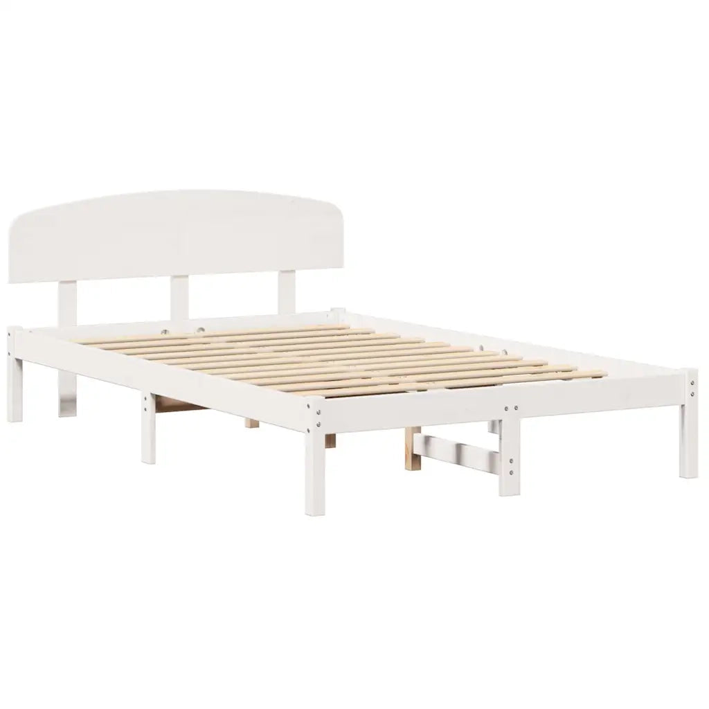 Struttura del letto Bianco 140 x 190 cm Pino massello