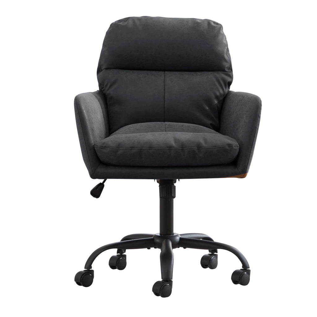 Sedia da ufficio con altezza regolabile e design ergonomico per studio in PU nero