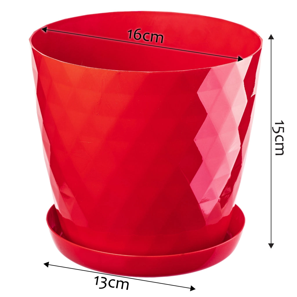 Vaso da fiori in plastica KADAX con supporto, coprivaso, 16 cm, rosso, Kadax