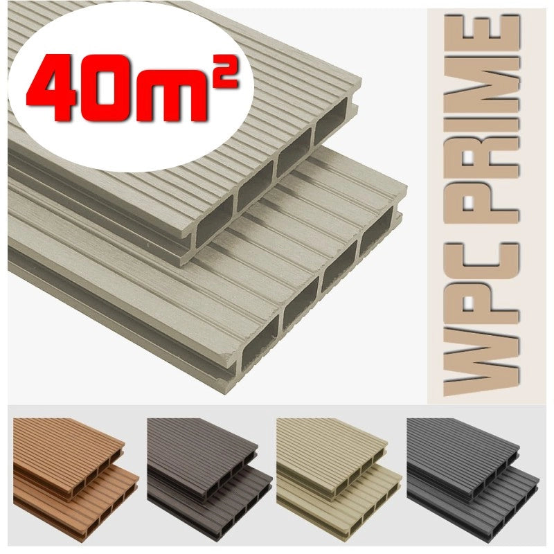 Listoni WPC 40m² per pavimentazione decking colore Cream listone 140x2200mm spessore 25mm