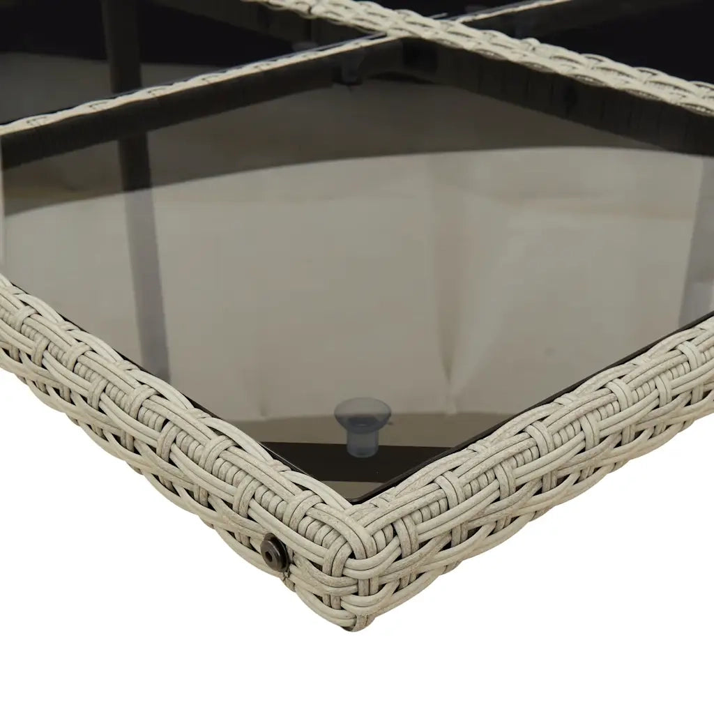 Set da Pranzo da Giardino 13pz con Cuscini Grigio in Polyrattan 3210587