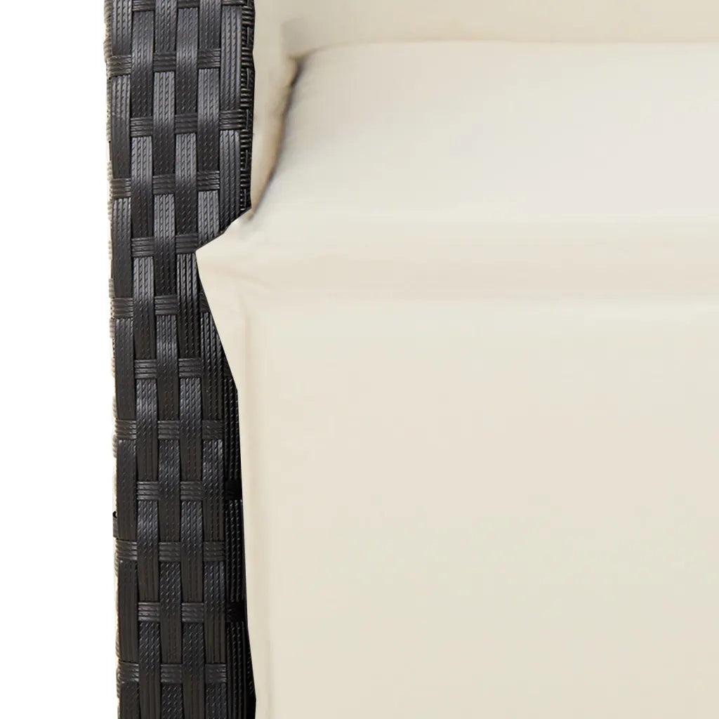 Set da Pranzo da Giardino 7 pz Nero con Cuscini in Polyrattan 3212738
