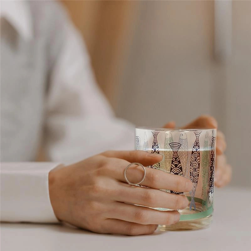 MAURY'S SET 6 BICCHIERI IN VETRO PER ACQUA DESIGN PESCI