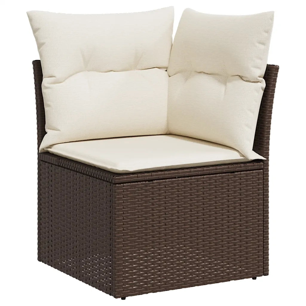 Set Divano da Giardino 5 pz con Cuscini Marrone in Polyrattan 3326634