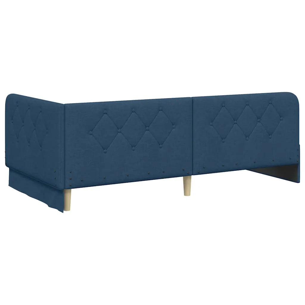 Cornice del letto ad angolo Blu 100 x 200 cm Tessuto 3394060