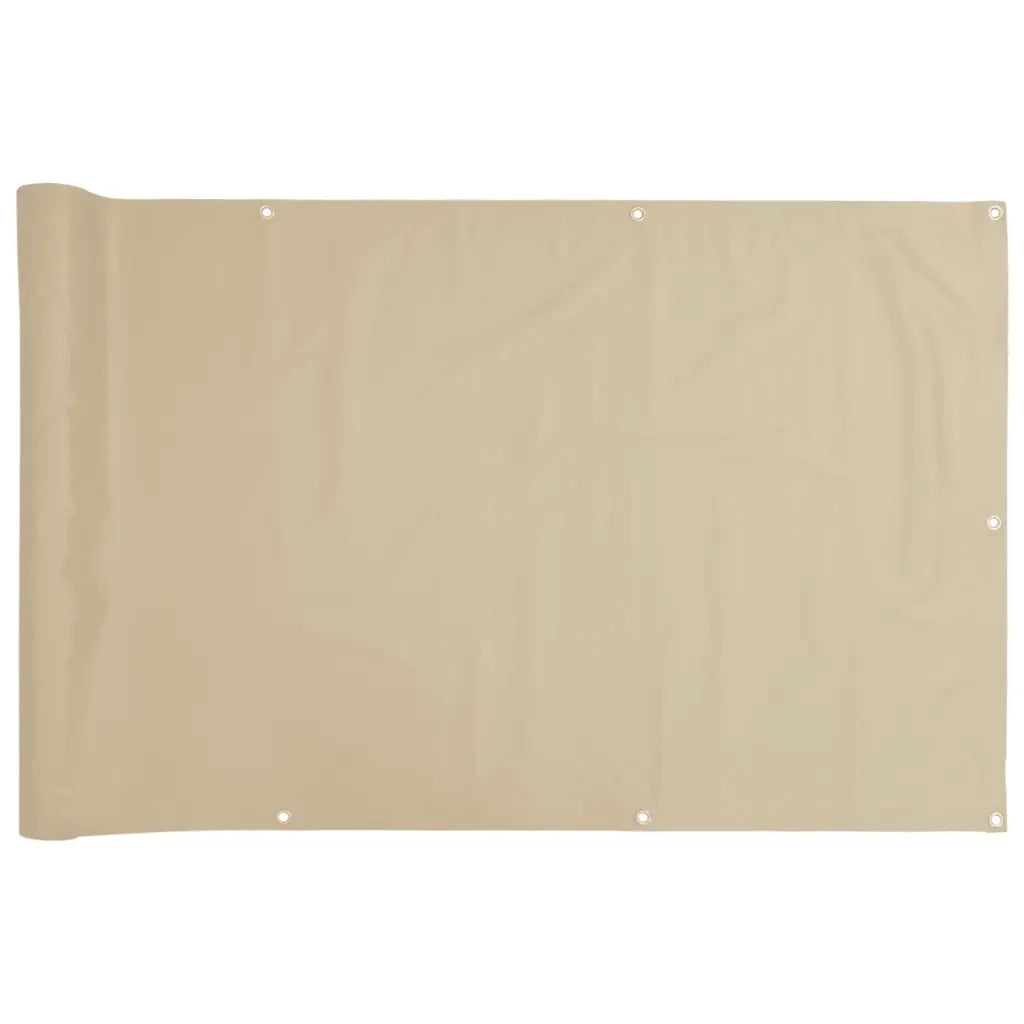 Paravento da Balcone in Tessuto Oxford 75x600 cm Beige 42333