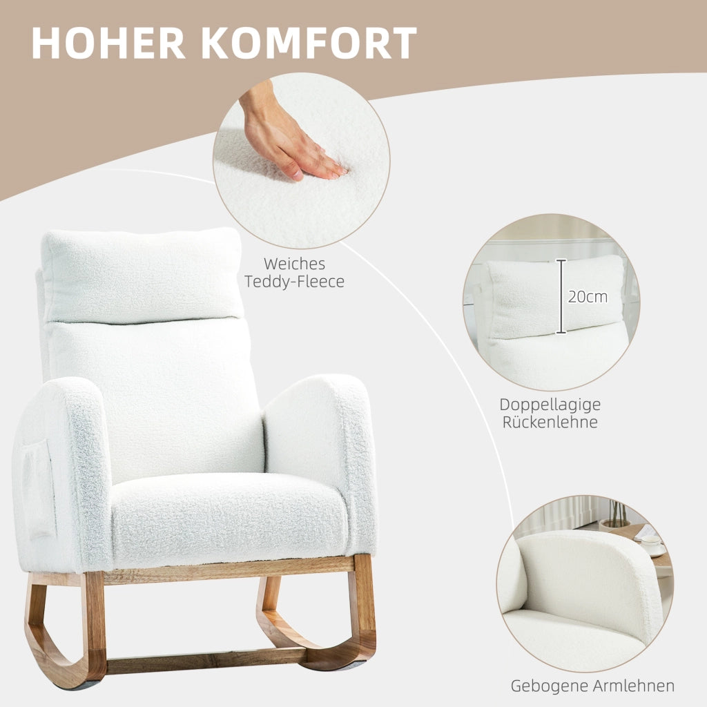 Poltrona Relax Dondolo ¨C Minimal ¨C Tessuto Cremewei? 100x80x100