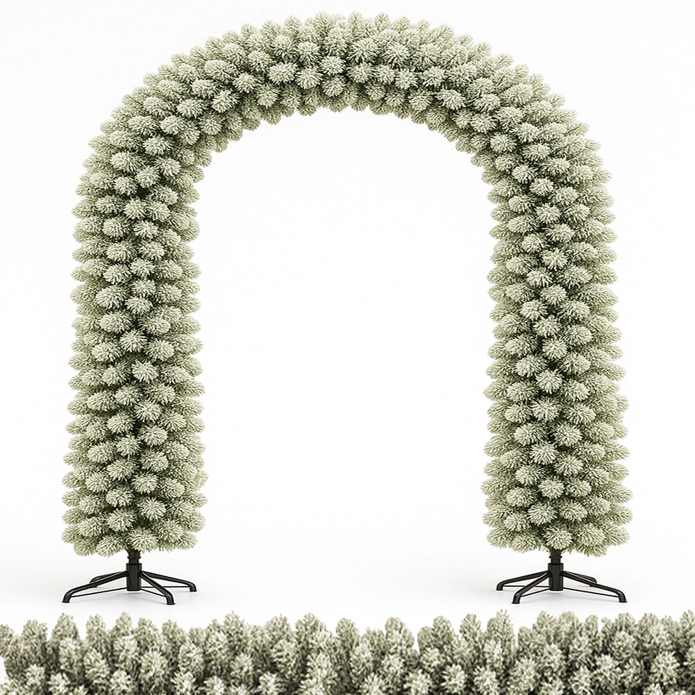 Arco Natalizio Innevato 200x240 cm con 1166 Punte Foltissimo con Base in Metallo