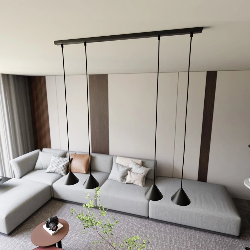 Lampada a sospensione nera 4 luci GX53 Emibig ELIT