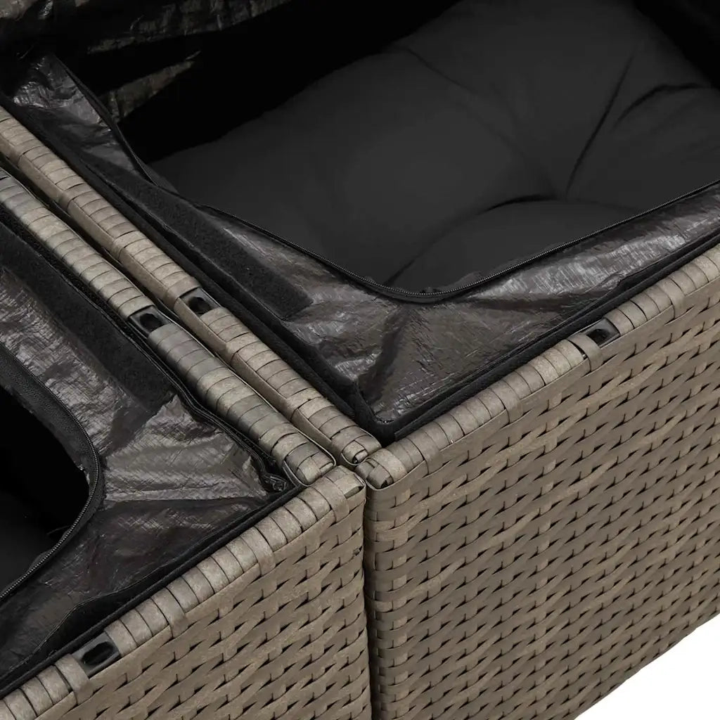 Set Divano da Giardino 10 pcs Grigio Poly Rattan 3358743