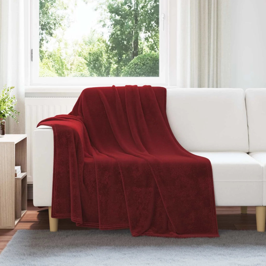 Coperta Rosso Bordeaux 150 x 200 cm Panno 42016786