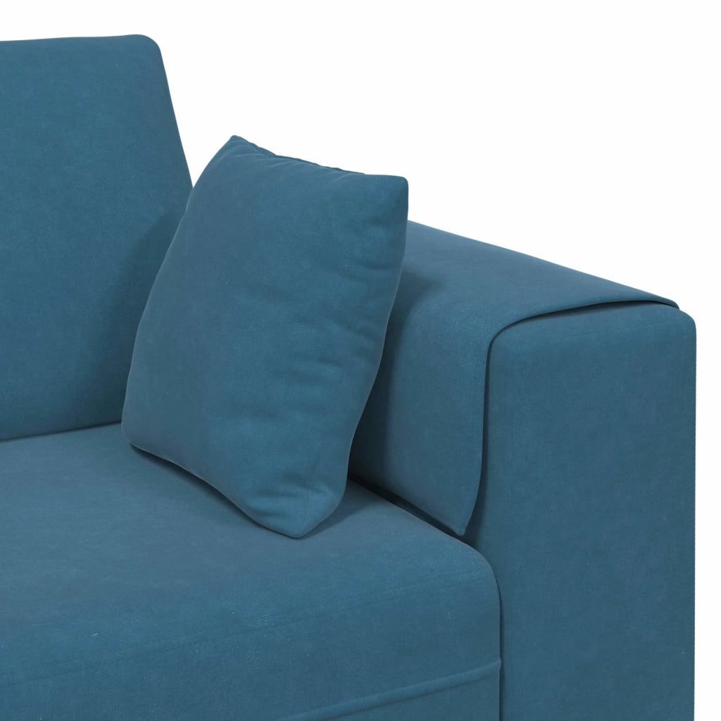 Divano 3 pcs Blu 250 x 188 x 76 cm Velluto 3335171