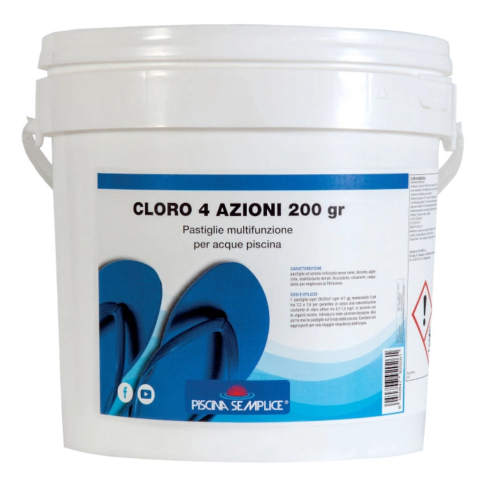 Cloro 4 Azioni 200 Gr 5 Kg - Cloro Per Mantenimento
