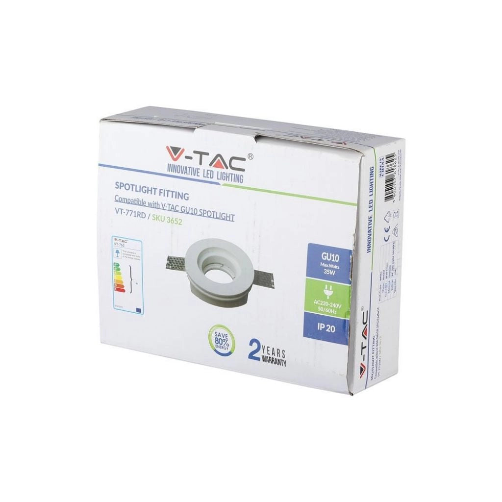 Porta faretto da incasso GU10 MASSIONE GYPSUM BIANCO