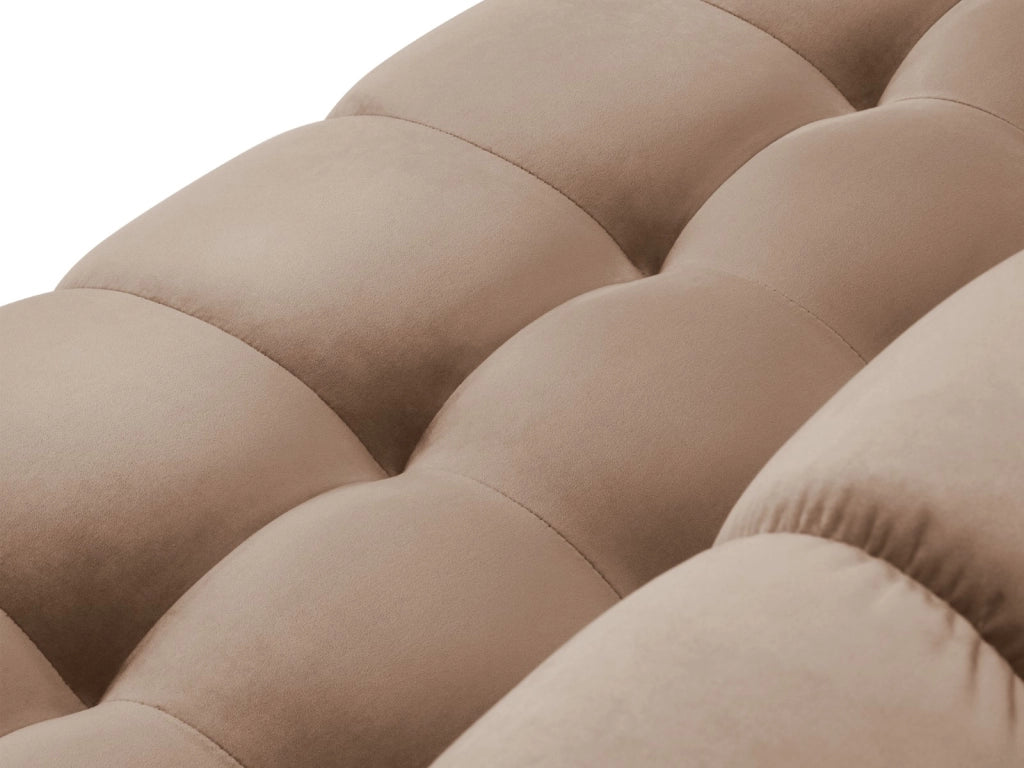 Cosmopolitan Design - Divano panoramico sinistro "Bali" 7 posti in velluto beige 