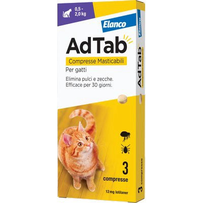 ANTIPARASSITARIO ADTAB GATTI ELANCO - KG  0,5/2 CF=PZ 3- 1 confezioni