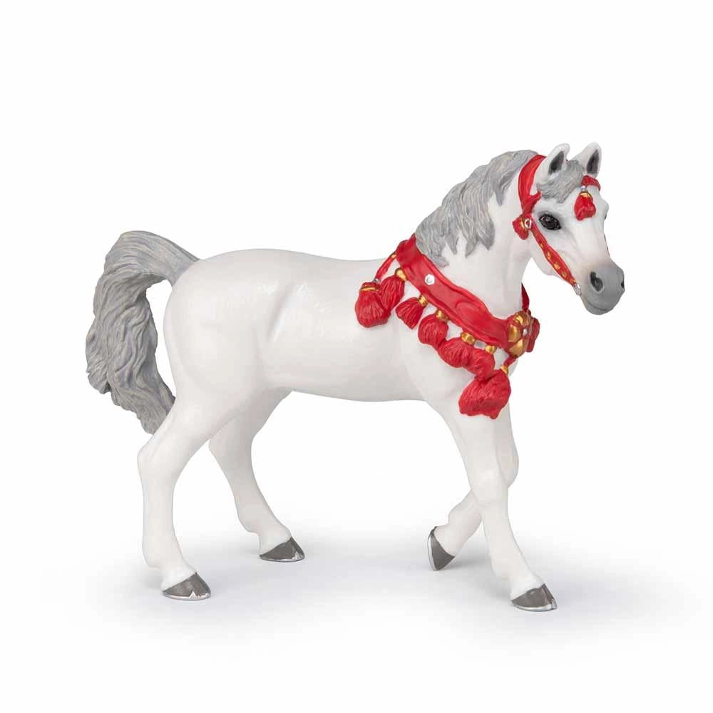 Papo - White Arabian horse in parade dres