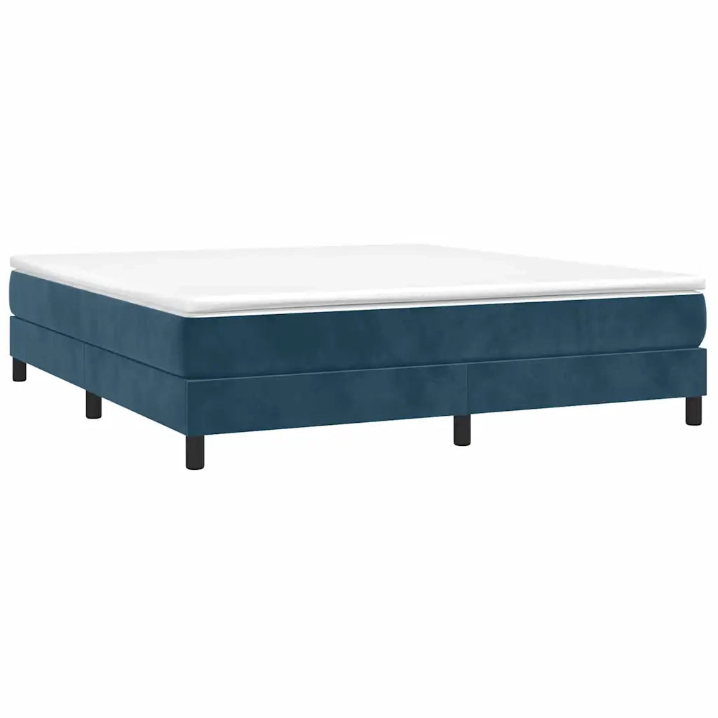 Struttura Letto a Rete a Molle Blu Scuro 160x200 cm in Velluto