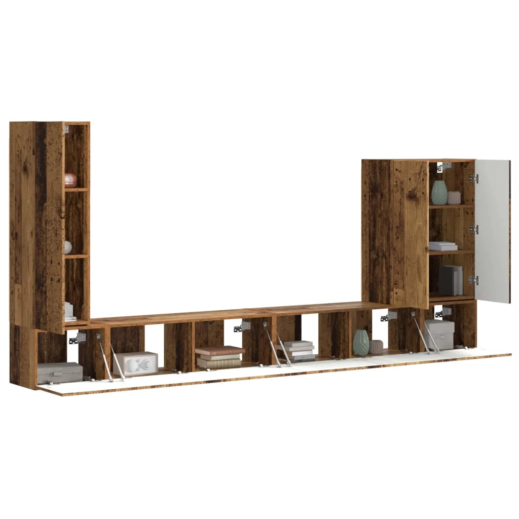 Set di Mobiletto da TV a Parete 6 pcs Legno vecchio 3408959