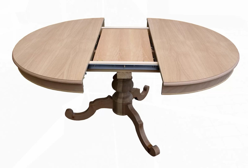 Tavolo rotondo allungabile legno grezzo diametro 100x100 h.80 - Mobili 2G