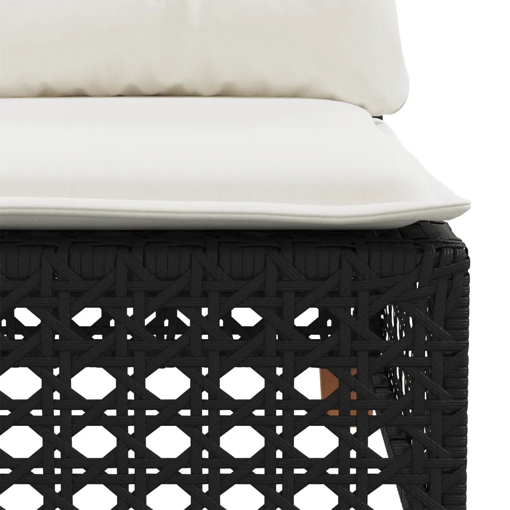Set Divano da Giardino 6 pz con Cuscini Nero in Polyrattan 3261950