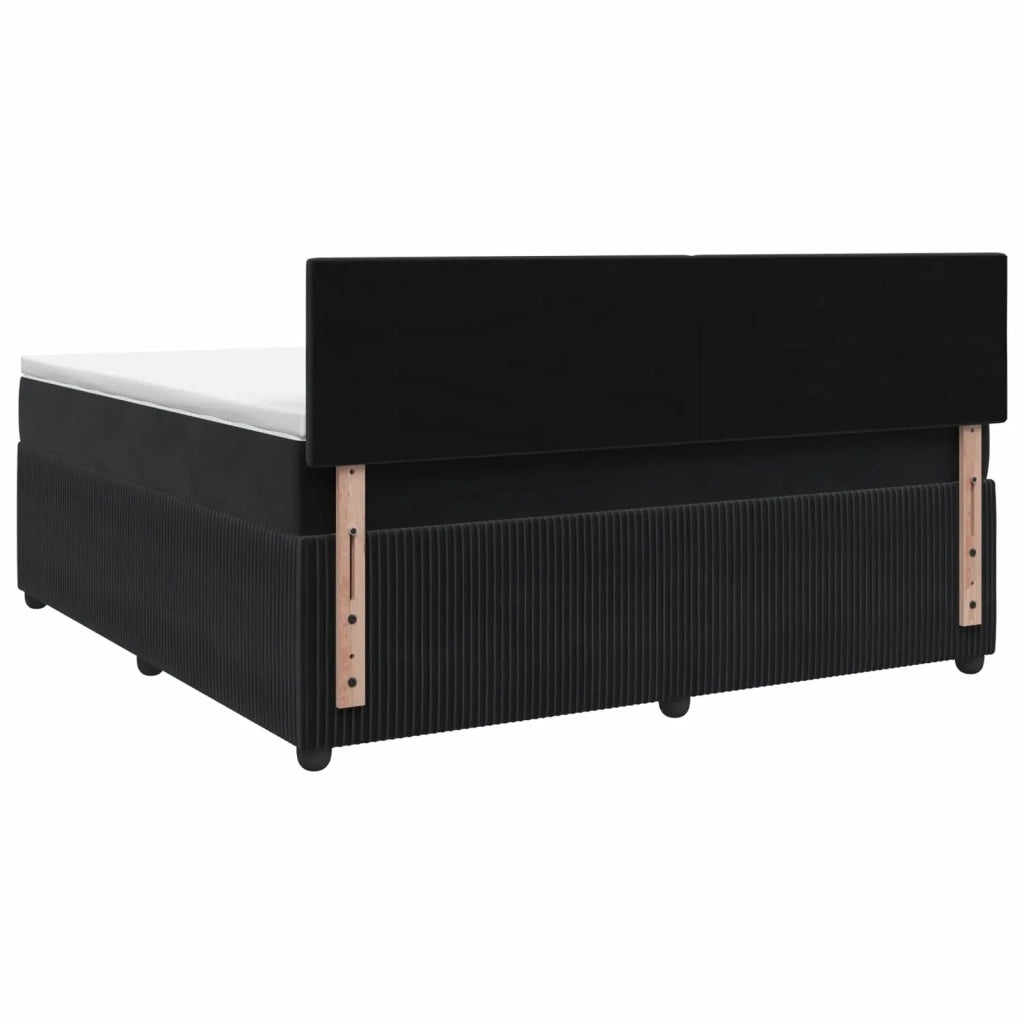 Letto box spring con materasso Nero 180 x 200 cm Velluto 3453187