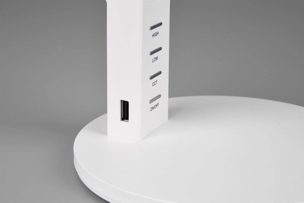 Lampada da scrivania AVA bianca Trio LED USB dimmer