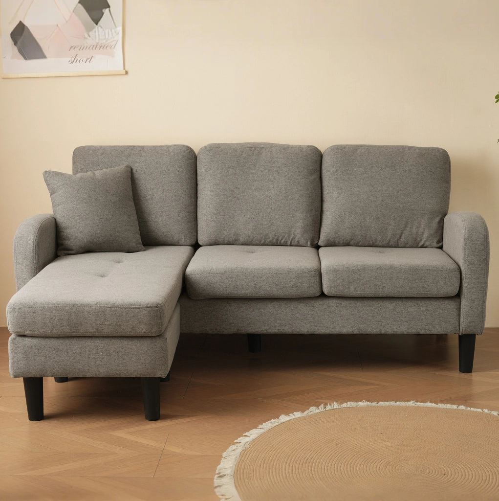 DIVANO ANGOLARE MODULARE 166x118x77 cm Grigio scuro