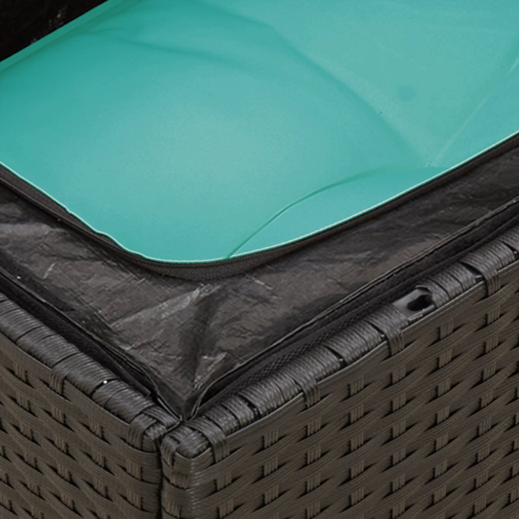 Divano da Giardino a 3 Posti con Cuscini Nero in Polyrattan 366041