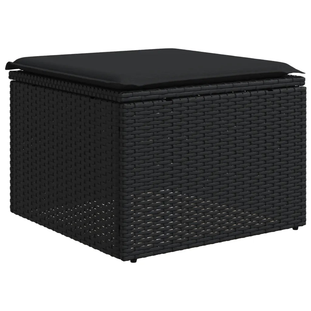Set Divani da Giardino con Cuscini 8 pz Nero in Polyrattan 3222904
