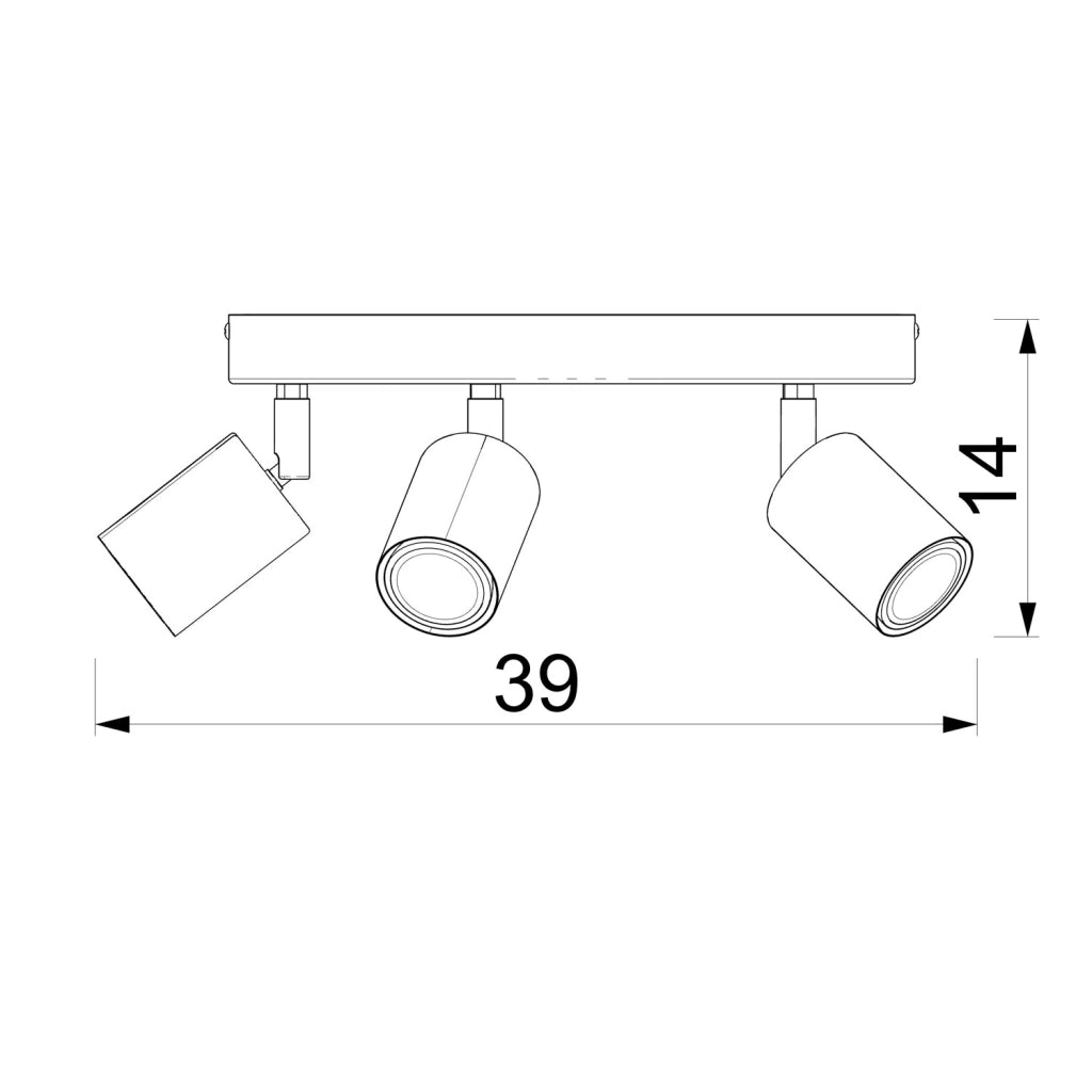 Lampada da soffitto 5x GU10 grigia metallo Luminex